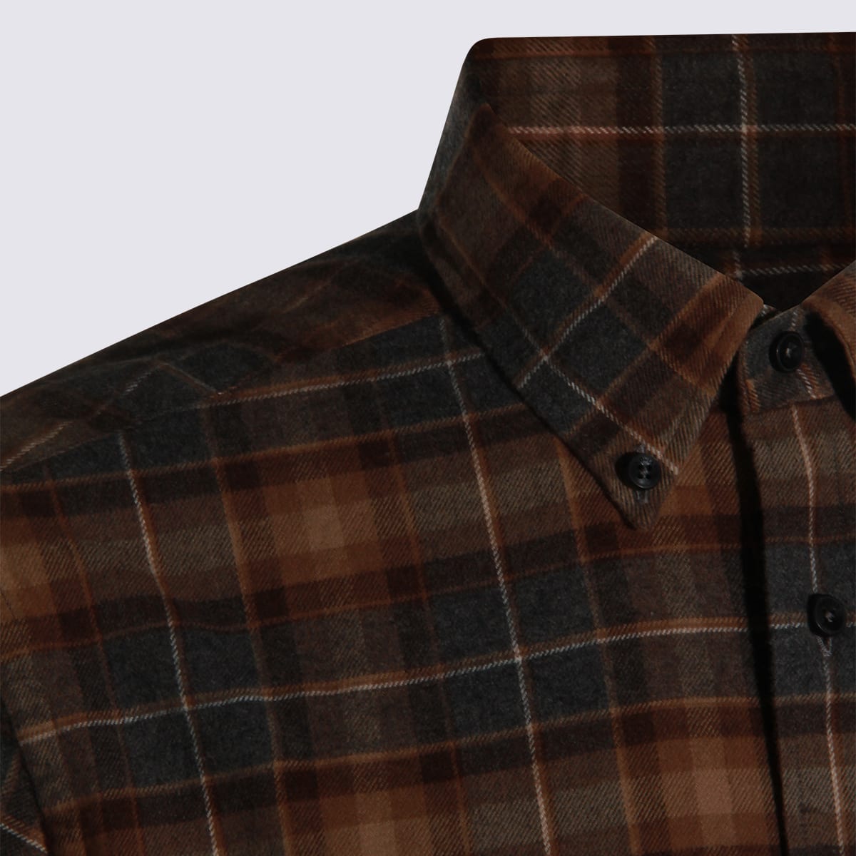 Glanshirt Checked Cotton Shirt In Brown
