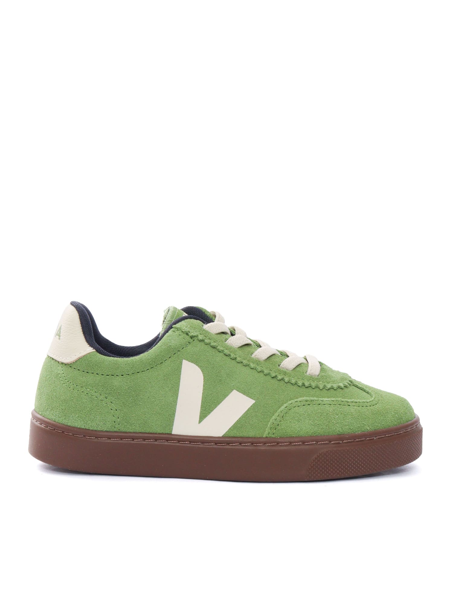 Veja Small Volley Suede Kiwi_pier_bark Sneakers In Green