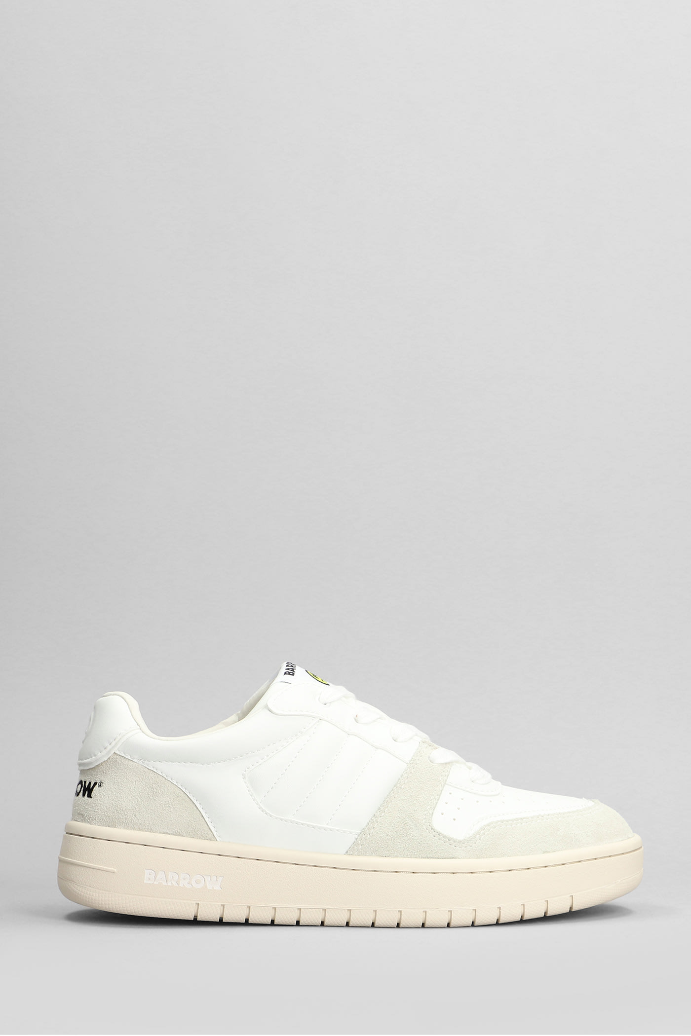 Shop Barrow Sneakers In White Suede And Leather