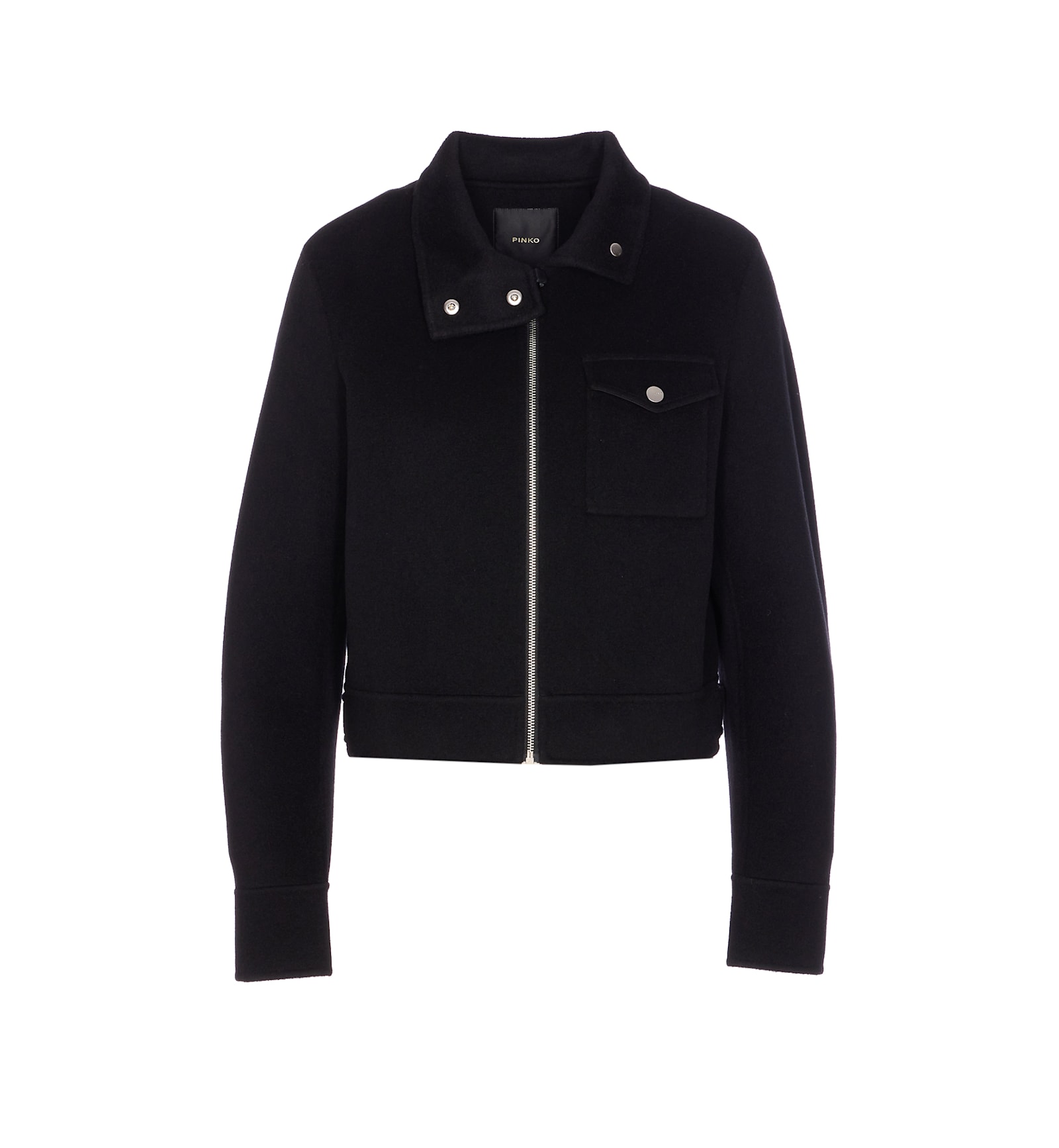 Pinko Zip-front Cropped Jacket In Black