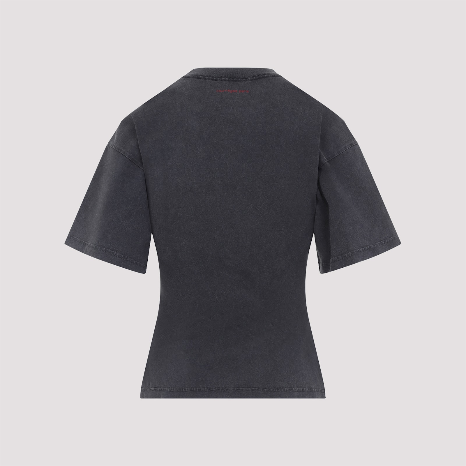 Shop Courrèges Belted Printed T-shirt In Stonewash Grey Ruby