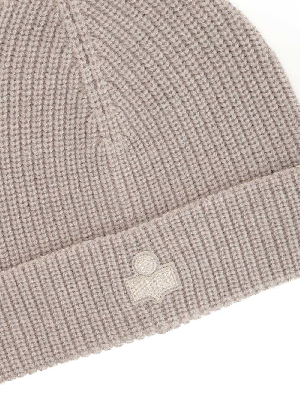 Isabel Marant Wool Hat With Logo Patch In Sand