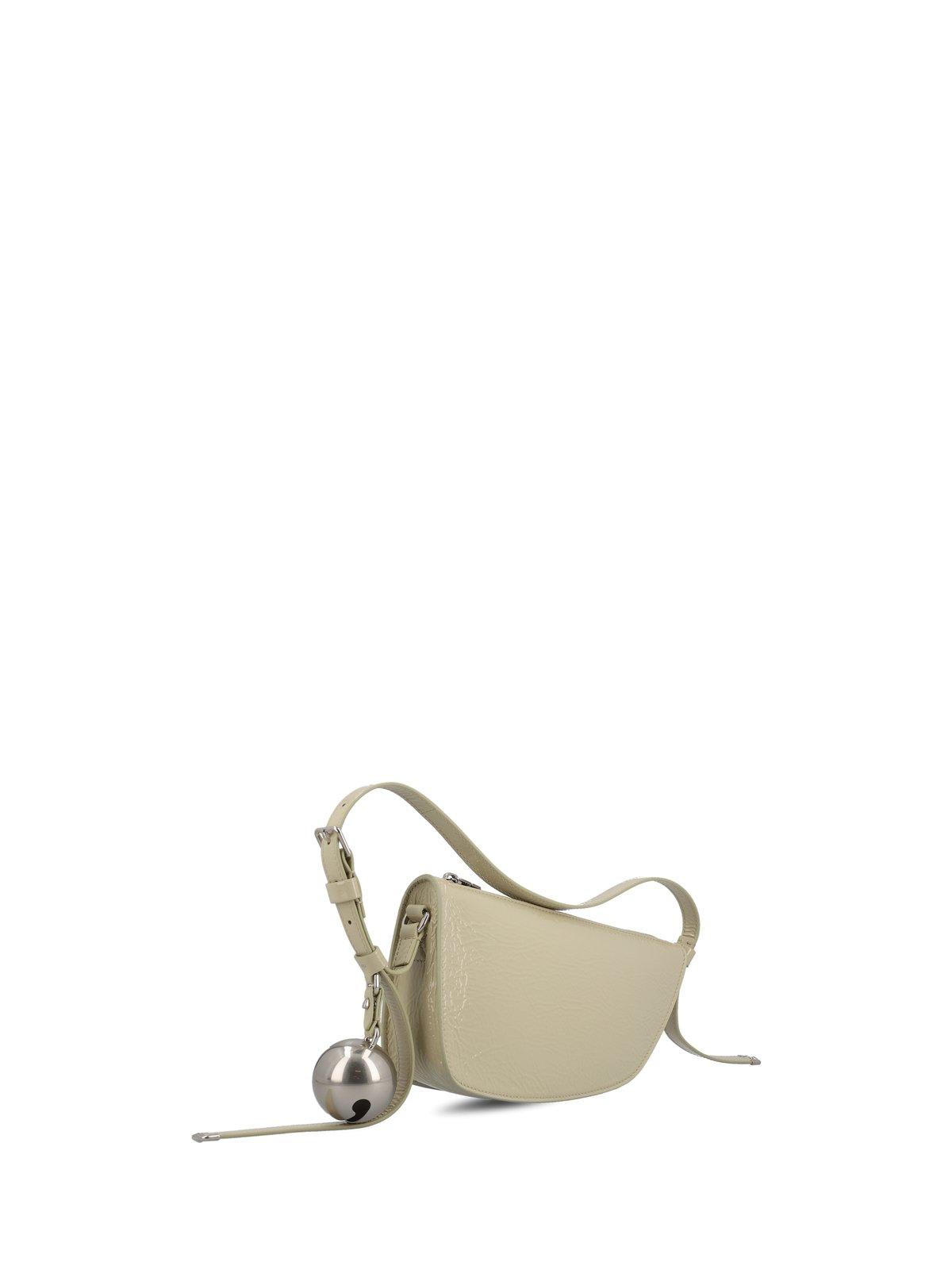 Burberry Light Green Shield Mini Shoulder Bag In Neutrals