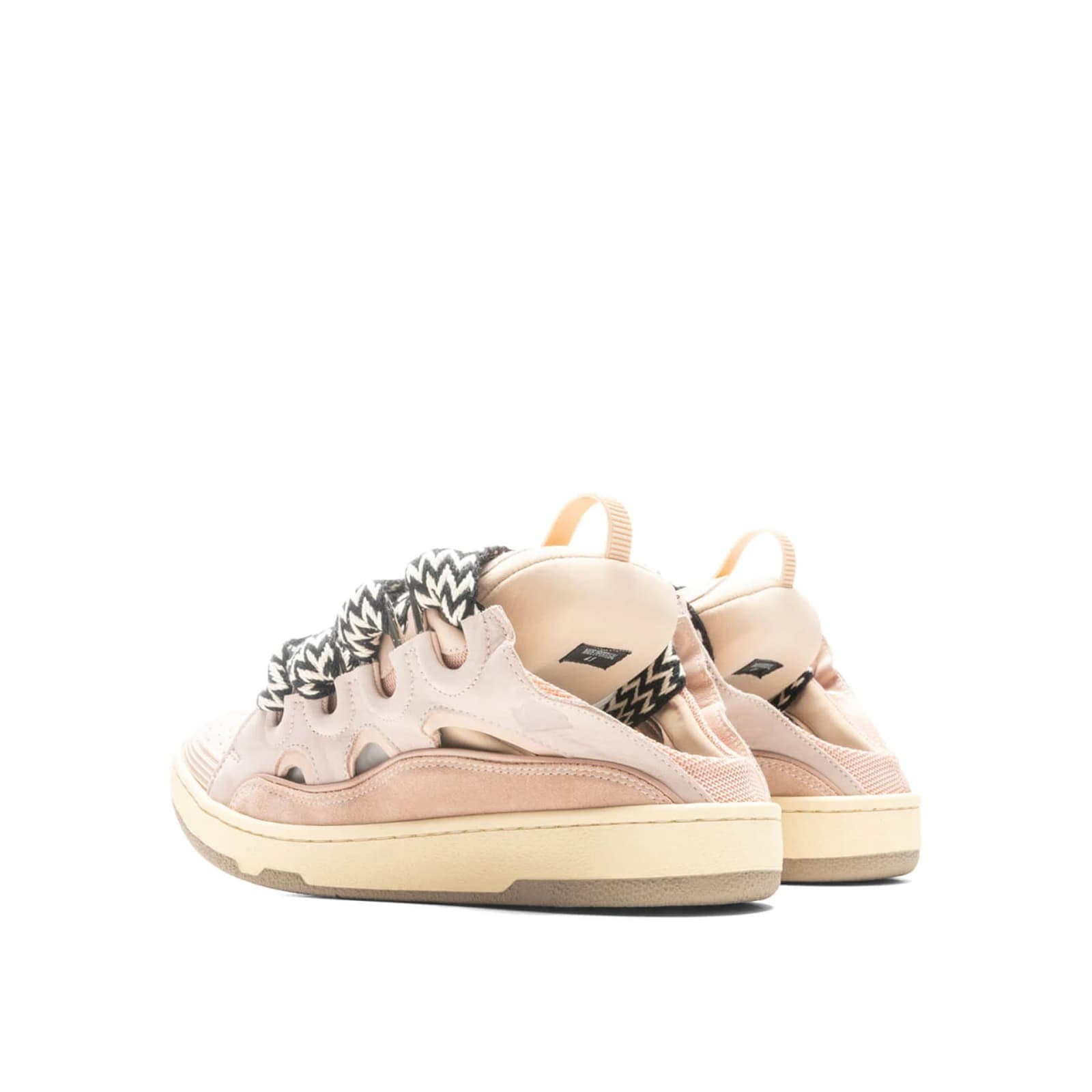 Shop Lanvin Curb Leather Sneakers In Pink