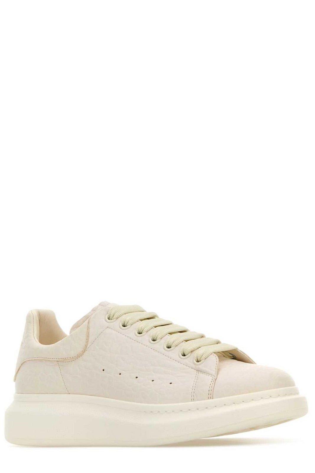 Shop Alexander Mcqueen Oversized Lace-up Sneakers In Bianco