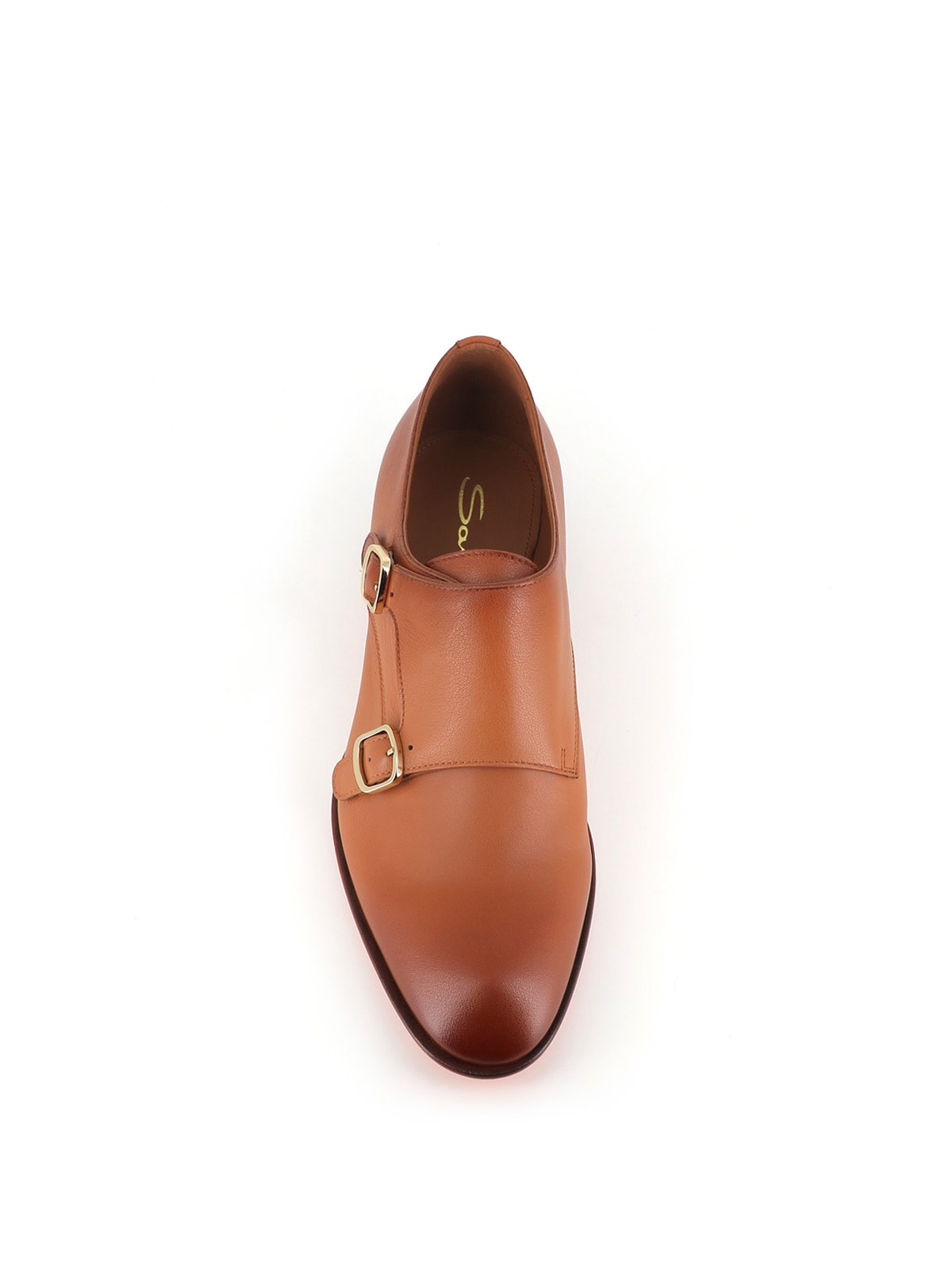 Shop Santoni Buckle Famedmonk In Marrone Chiaro