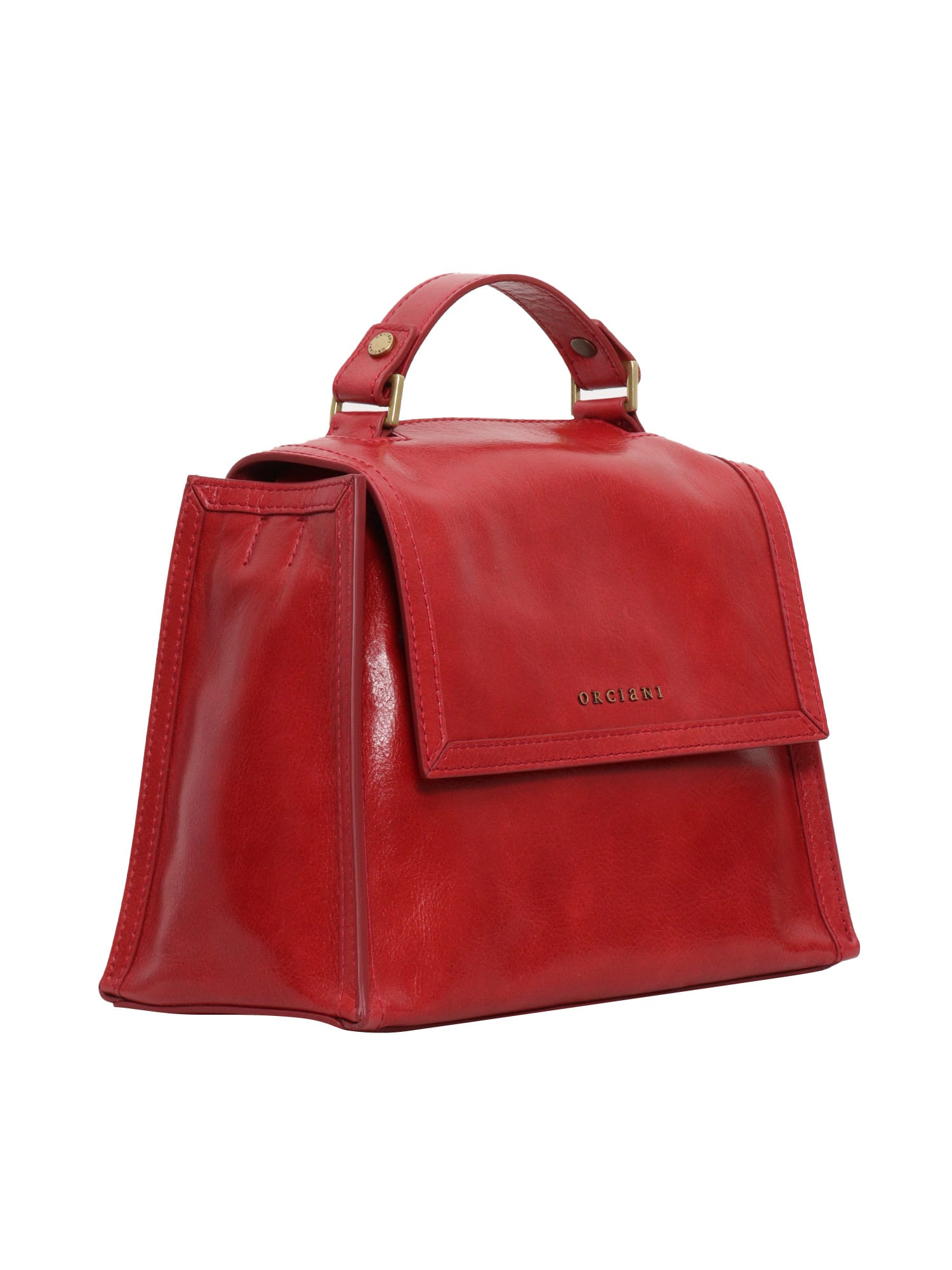 Shop Orciani Red Leather Handbag