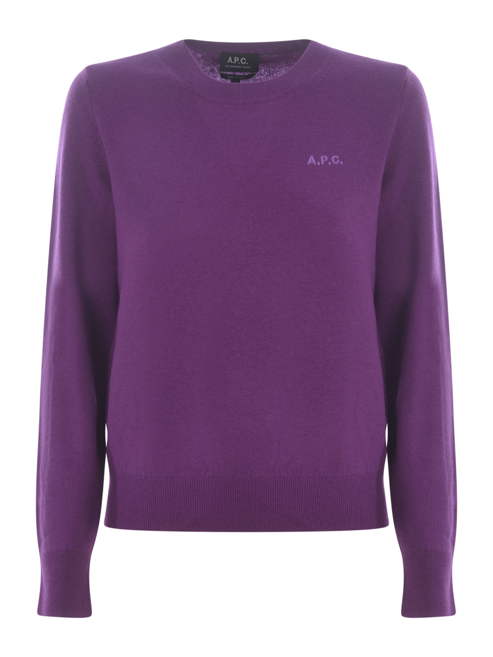 Shop Apc Shirt A.p.c. Nina In Virgin Wool In Purple