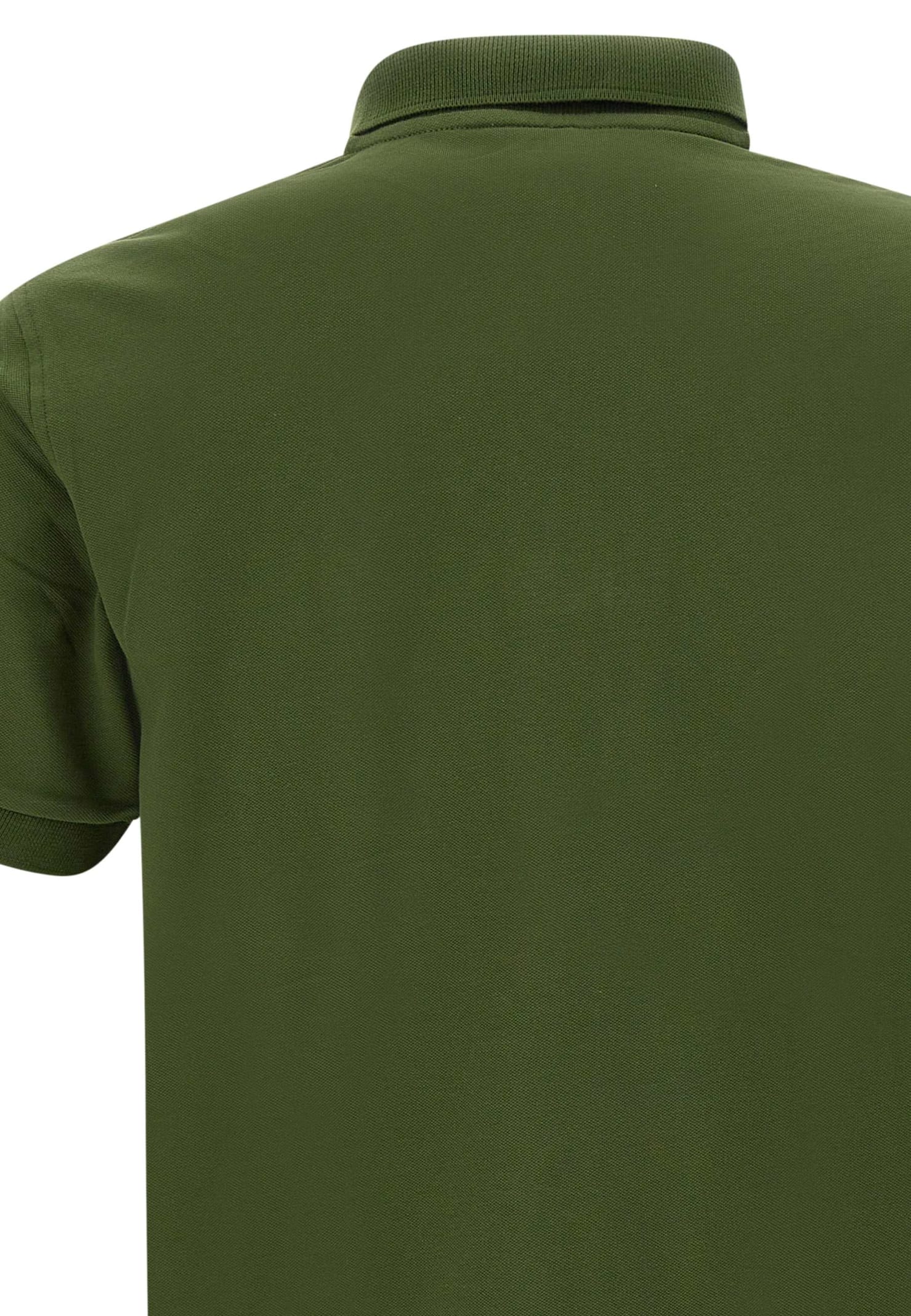 Shop Sun 68 Big Logo Polo Shirt In Cotton In Green
