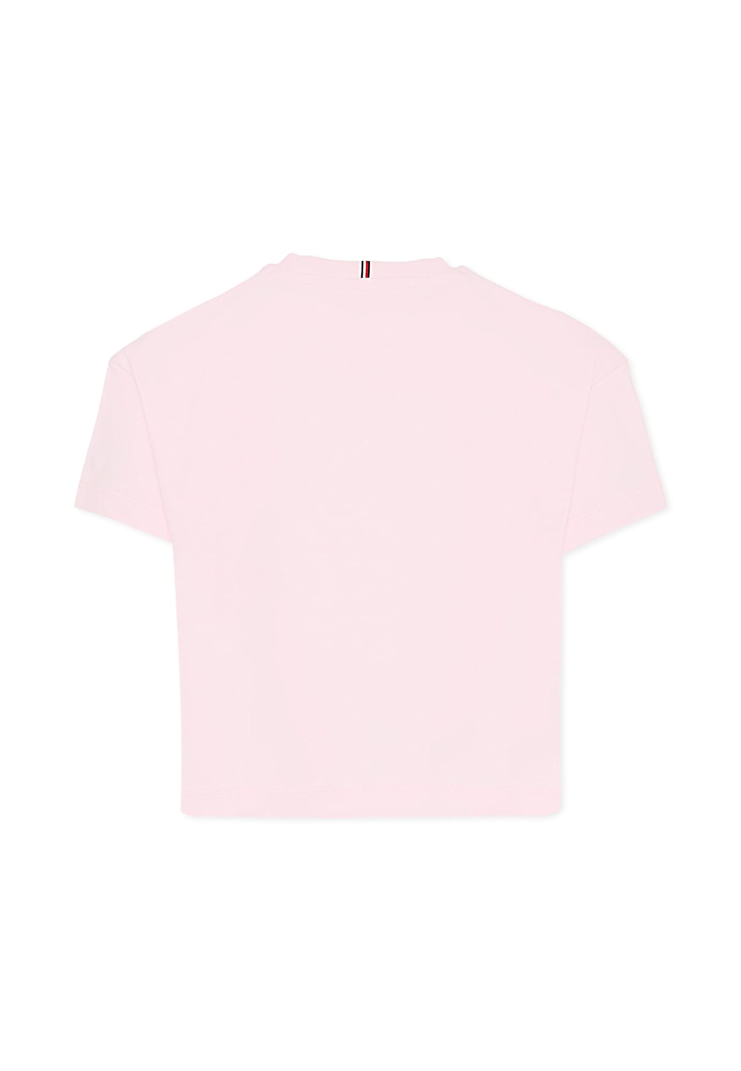 Tommy Hilfiger Pink T-shirt For Girl With Logo In Pink