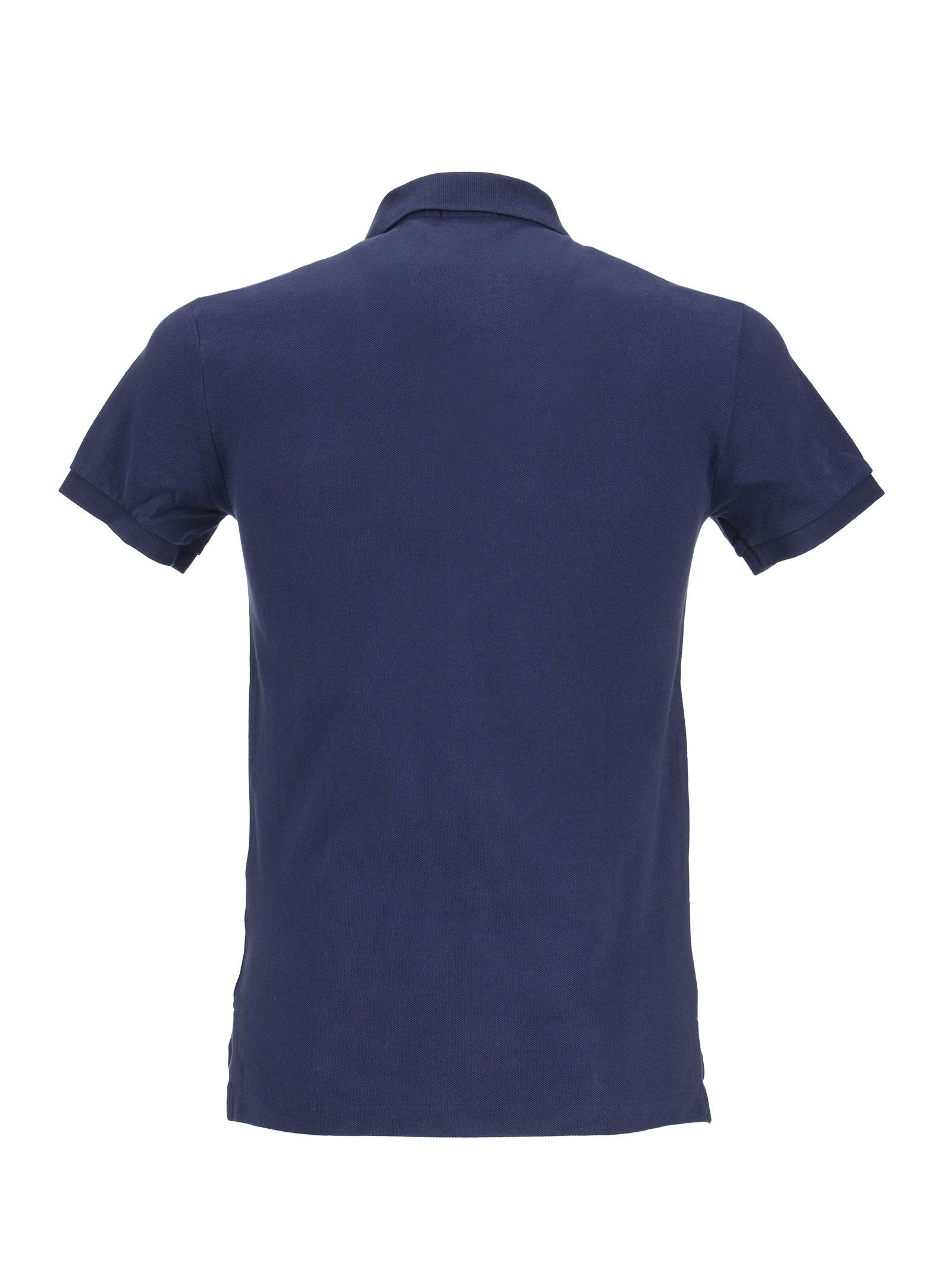 Polo Ralph Lauren Cotton Polo Shirt With Embroidered Logo In Blue