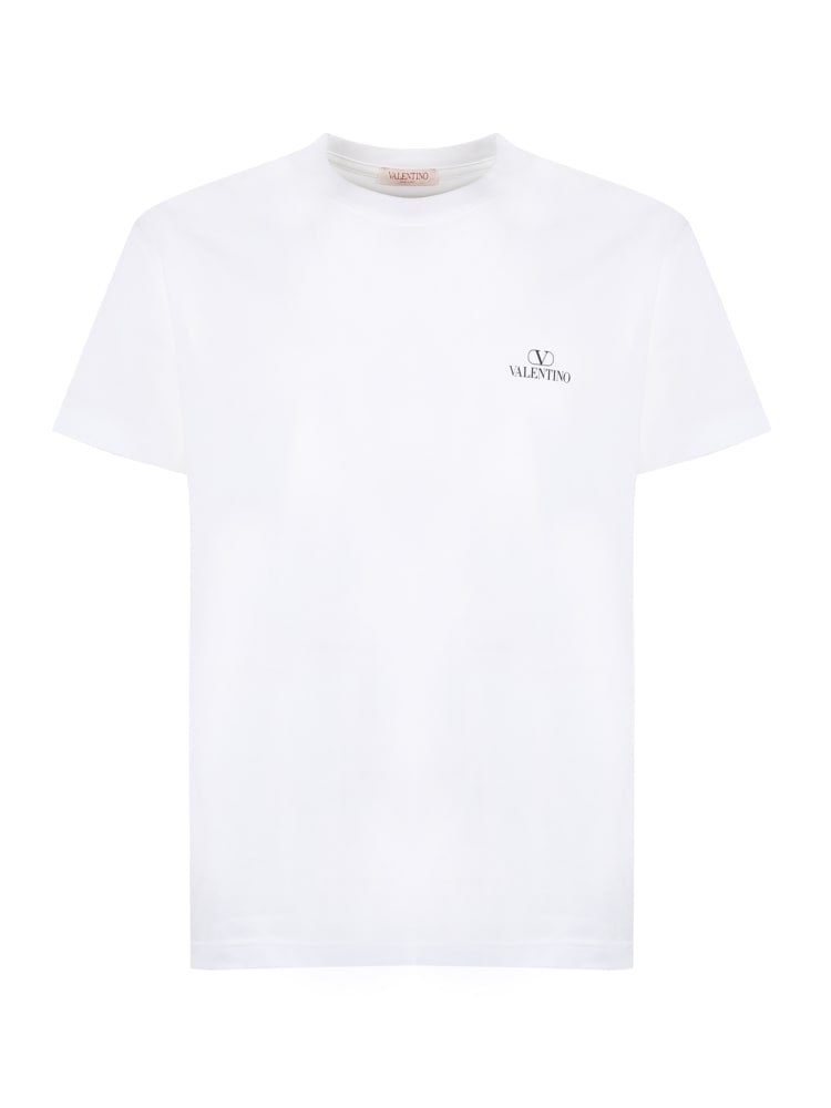 Valentino T-shirt V Logo In Cotton