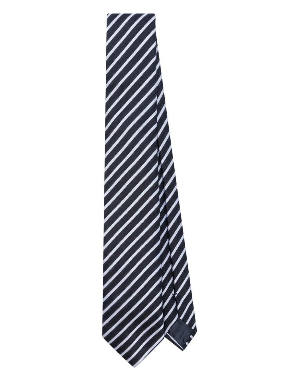 Shop Emporio Armani Woven Jacquard Tie In Cyan Blue Light Blue