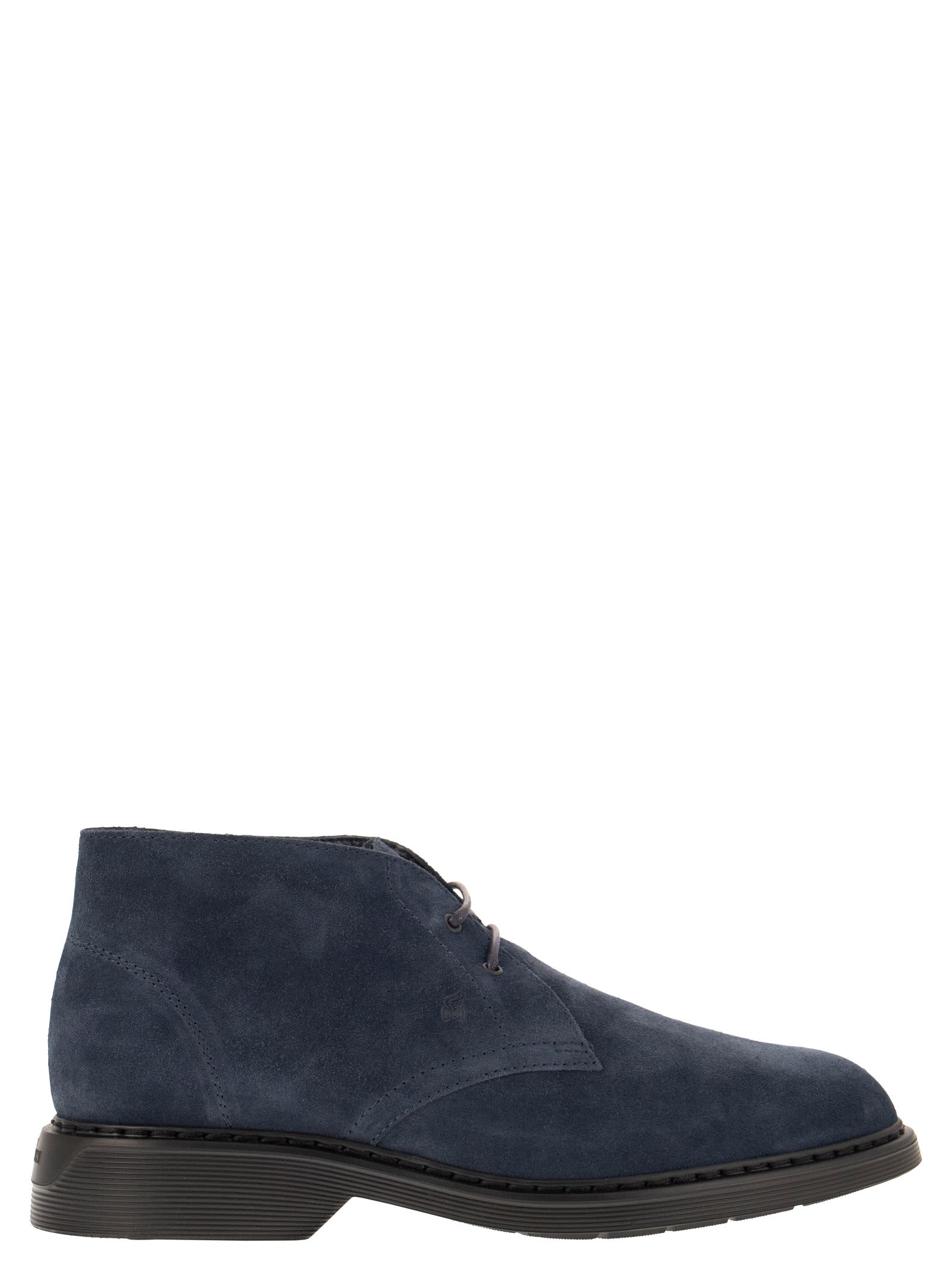 Shop Hogan H576 - Suede Ankle Boots In Blue
