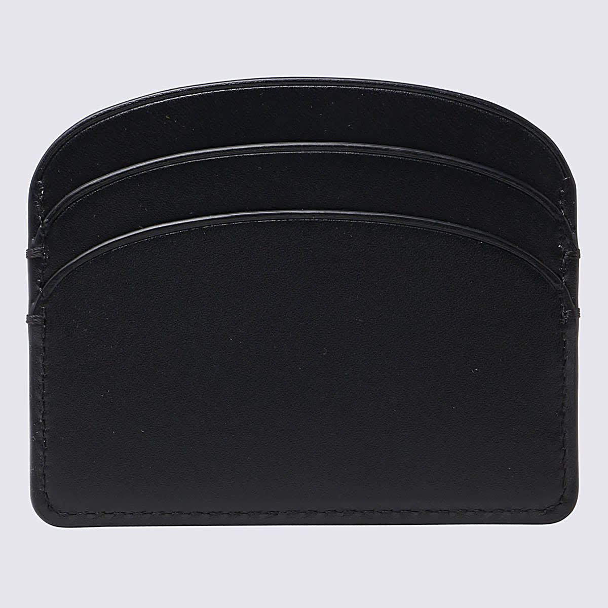 Shop Apc Black Leather Demi-lune Cardholder