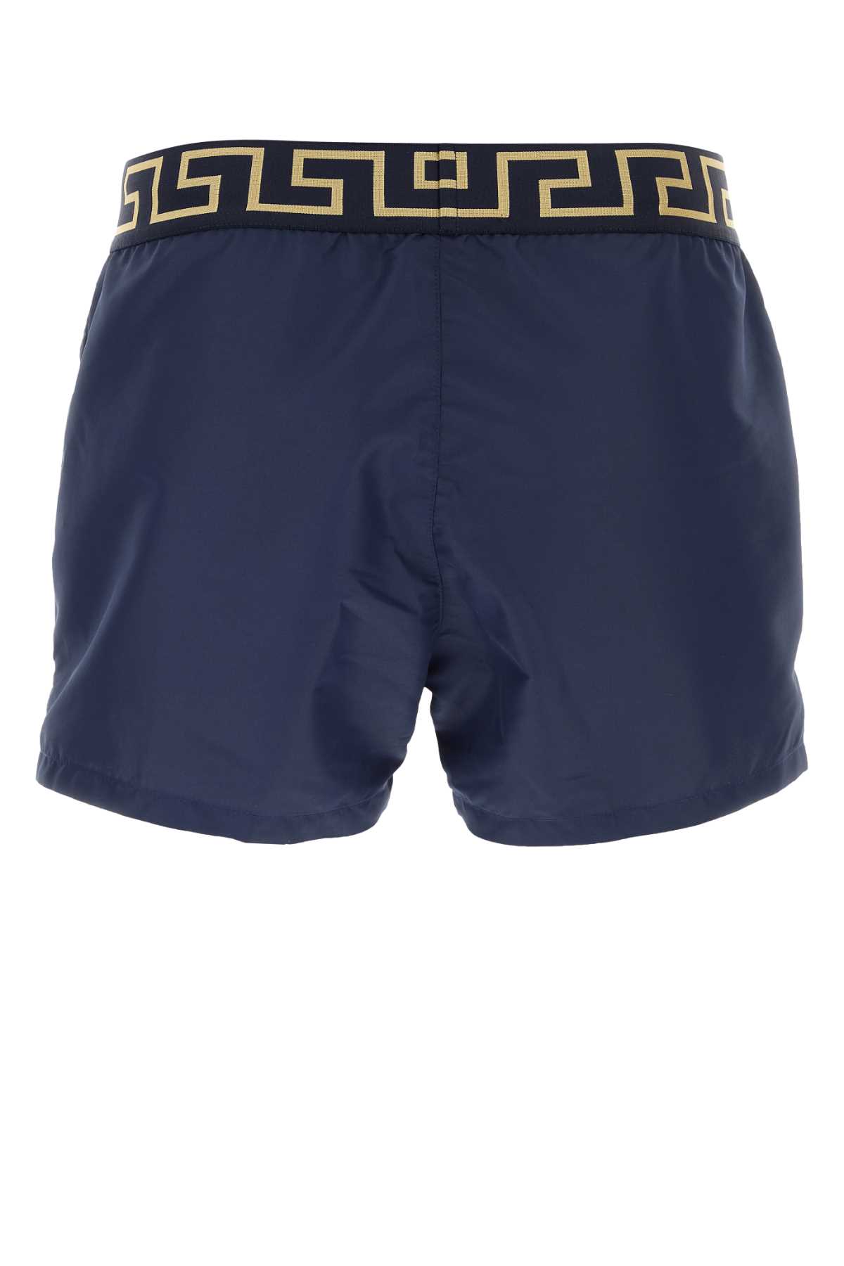 Shop Versace Blue Polyester Swimming Shorts In Bluegold