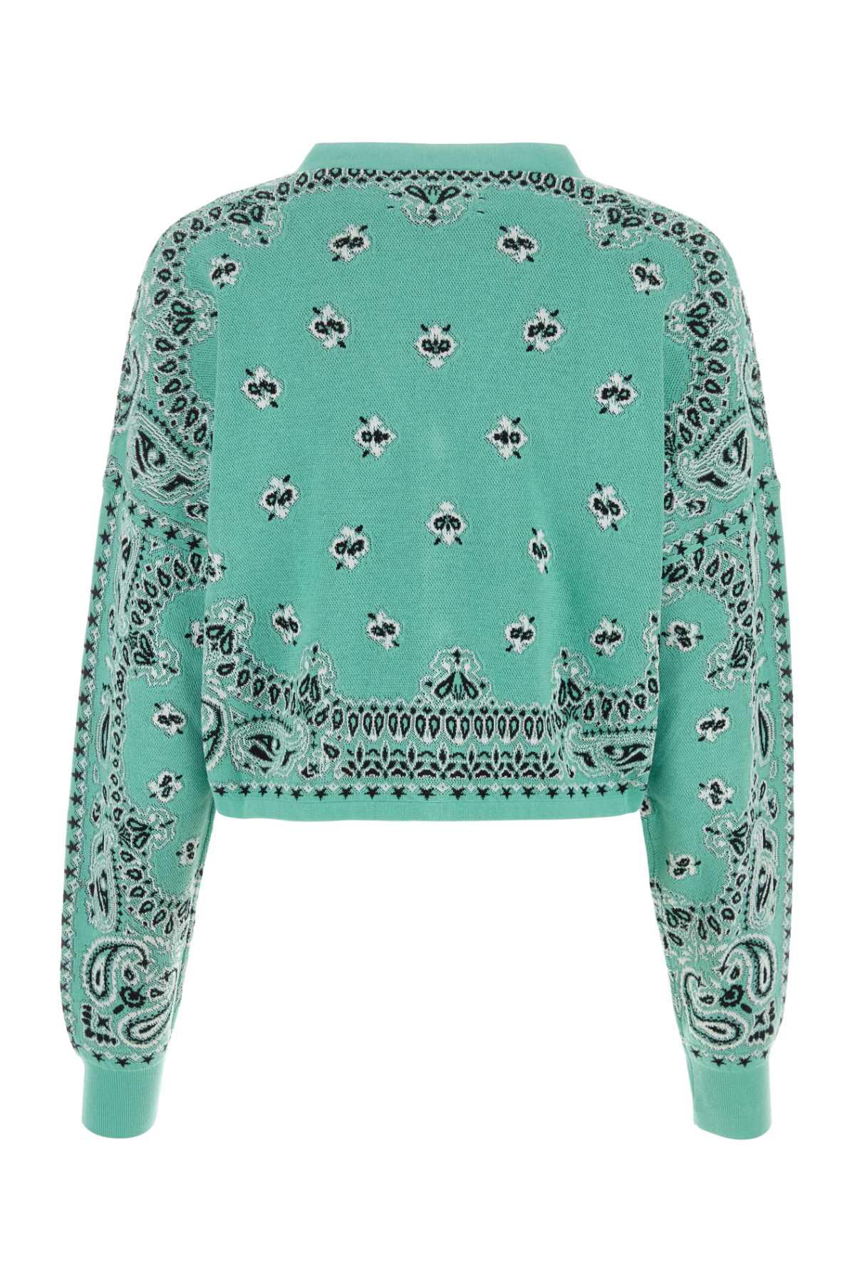 Shop Amiri Embroidered Cotton Cardigan In Teal