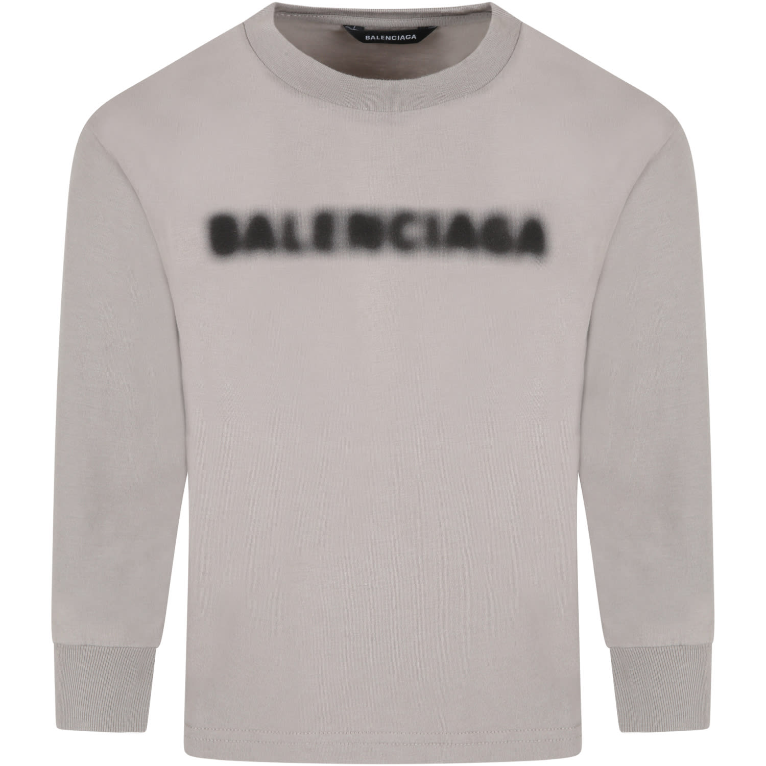 Balenciaga Gray T-shirt For Kids With Black Logo