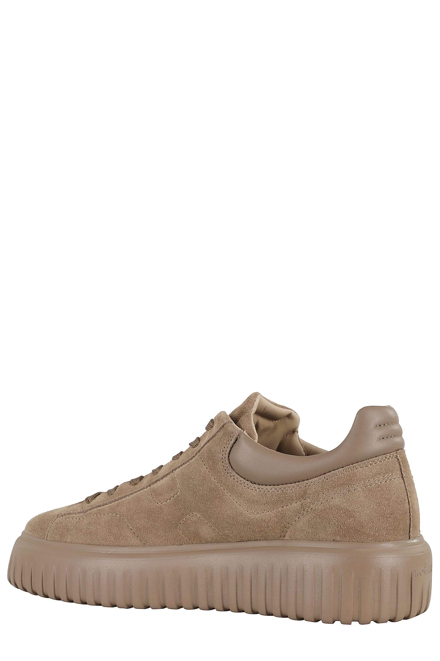 Hogan H Stripes Allacciato H Sneakers With Suede Upper And Rubber Sole In Brown