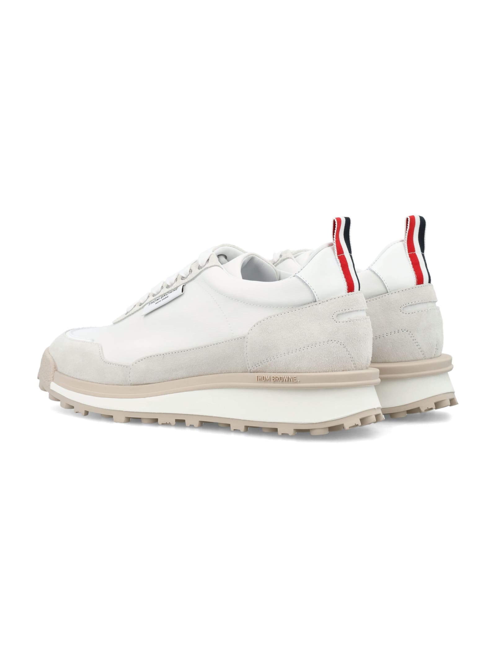 Shop Thom Browne Small Check Poly Woman Sneakers In Tonal White Fun Mix