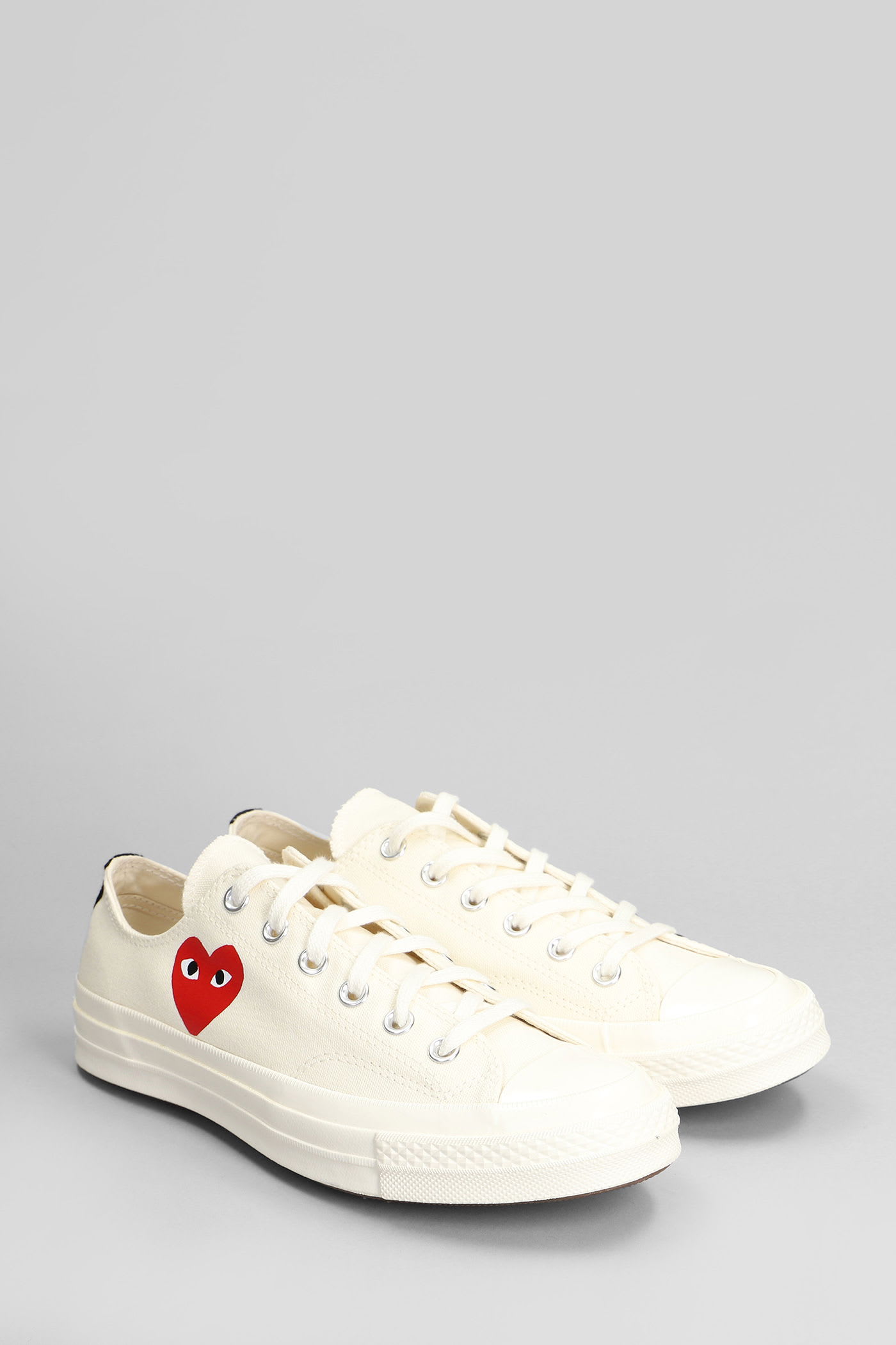 Comme Des Garçons Play Chuck 70 Cdg Low Sneakers In Beige Cotton In Sand