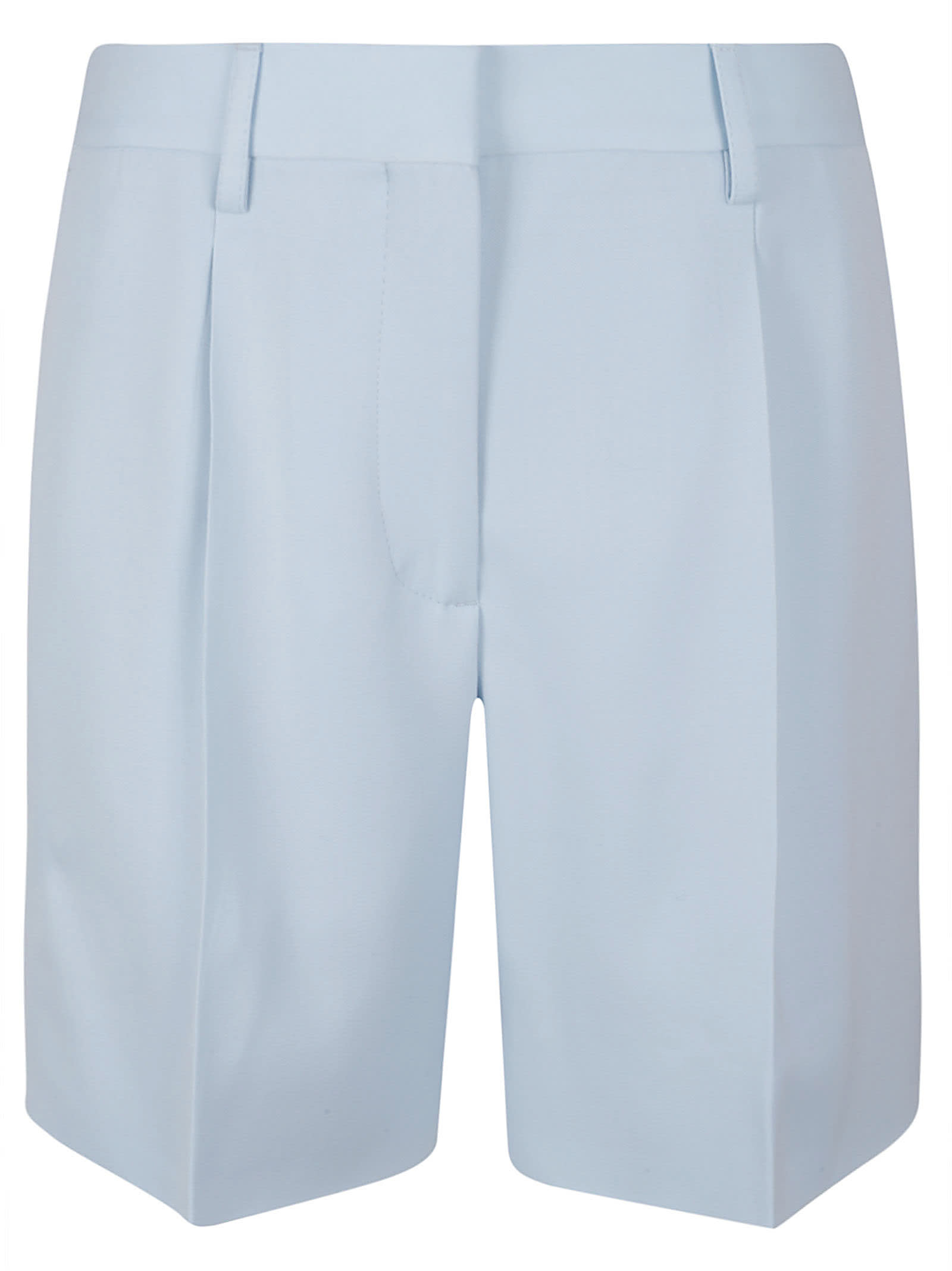 Shop Burberry Concealed Shorts In Pale Blue