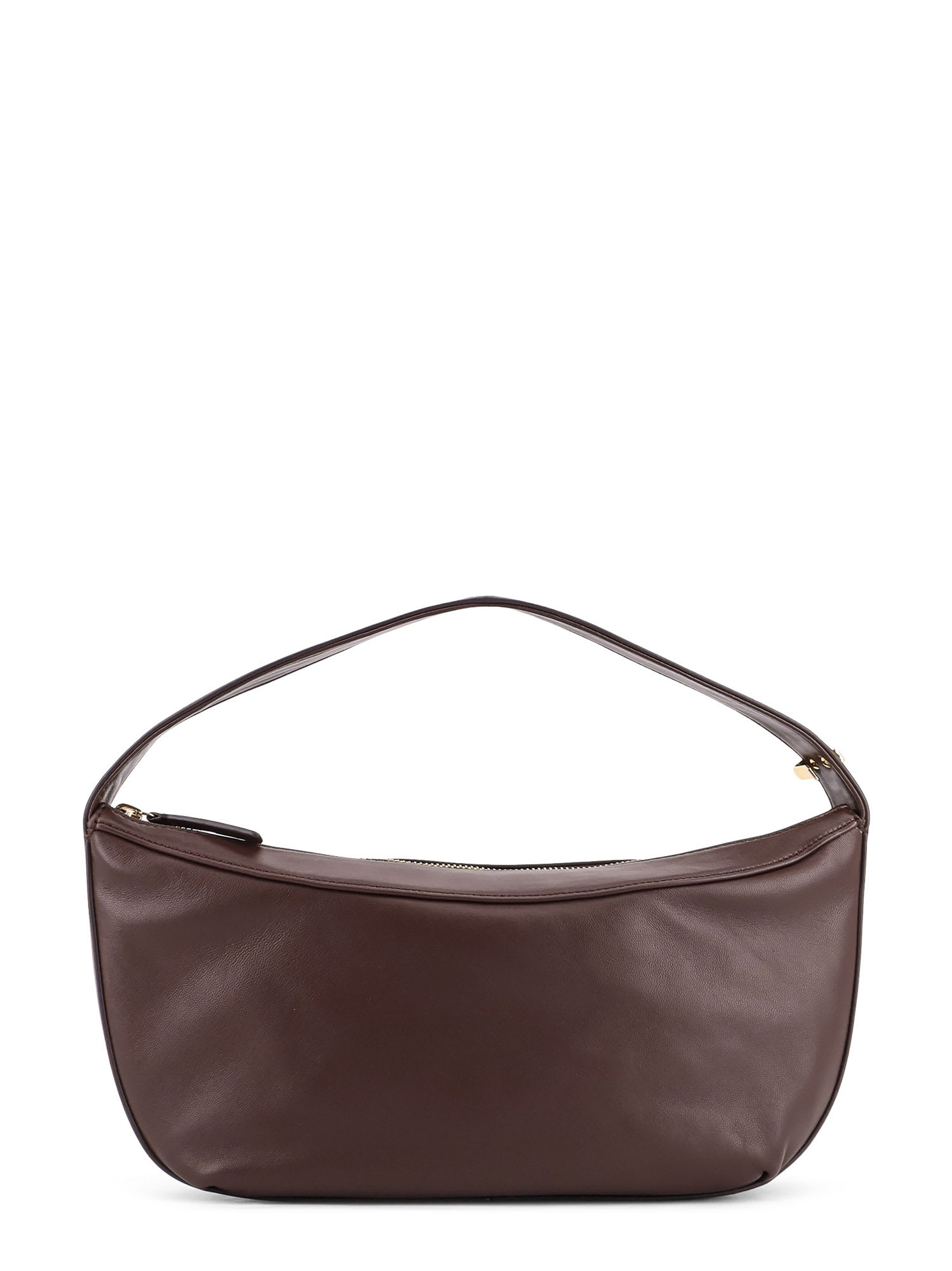 Staud Demy Leather Shoulder Bag With Adjustable Strap In Brown