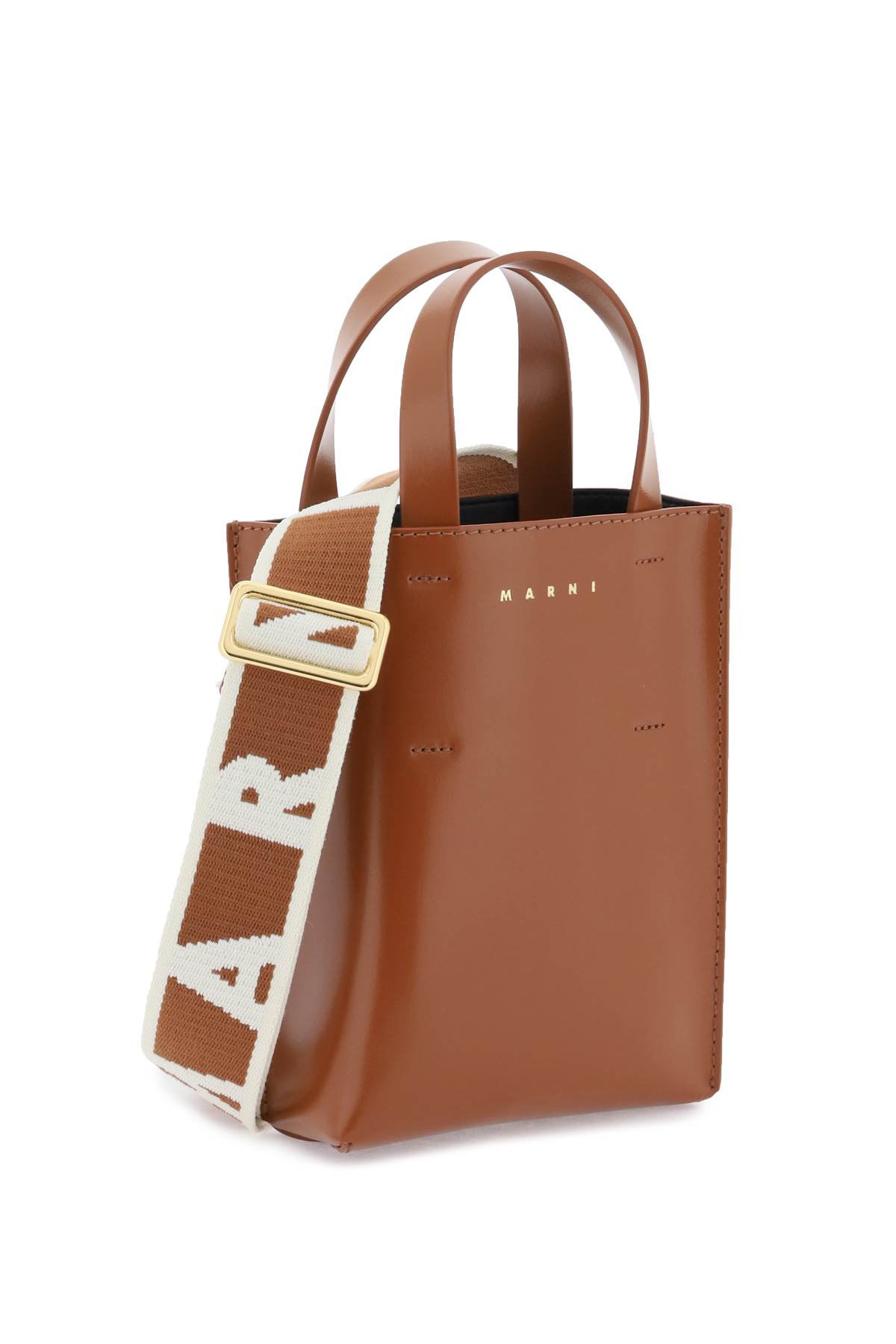 Marni Nano Museo Tote Bag In Brown