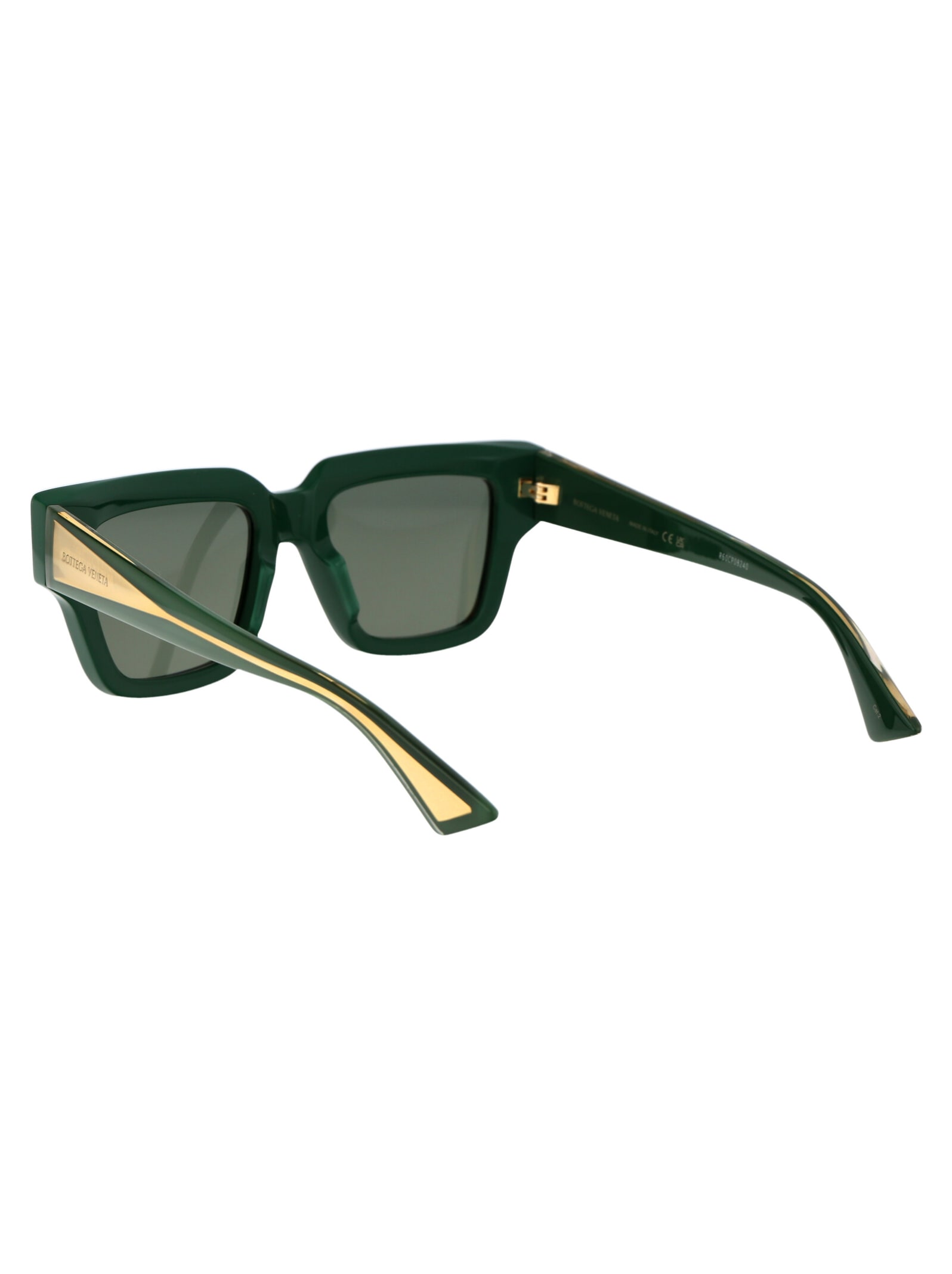 Shop Bottega Veneta Bv1276s Sunglasses In 003 Green Crystal Green