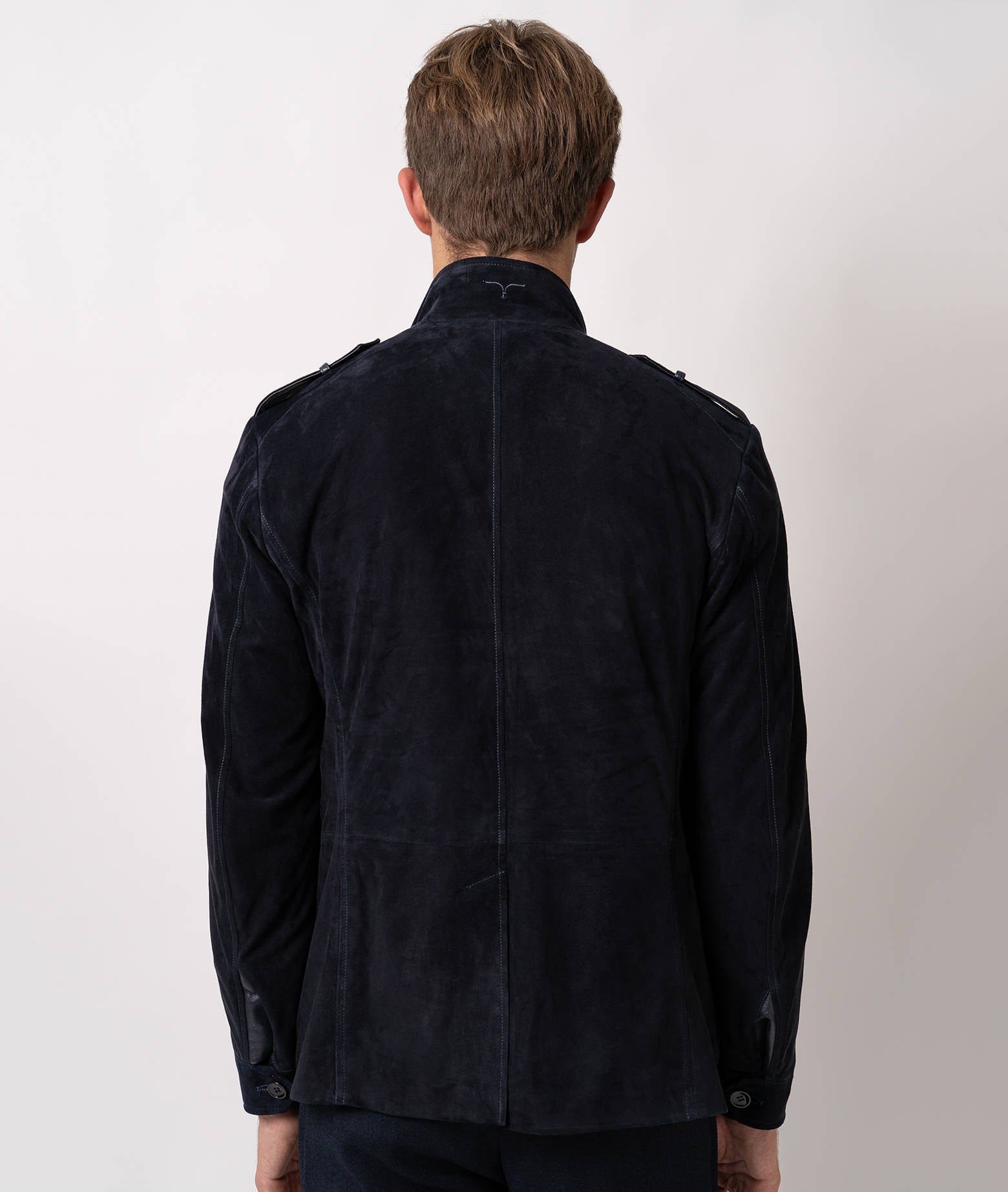 Larusmiani Devon Sahariana Jacket Leather Jacket In Blue