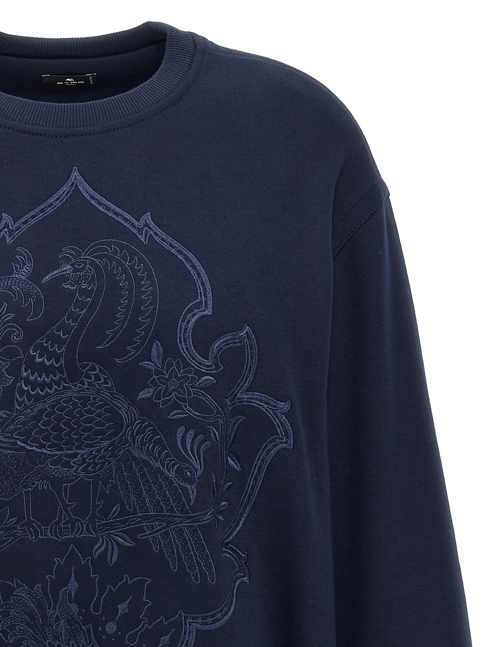 Shop Etro Floral Embroidery Sweatshirt In Blue