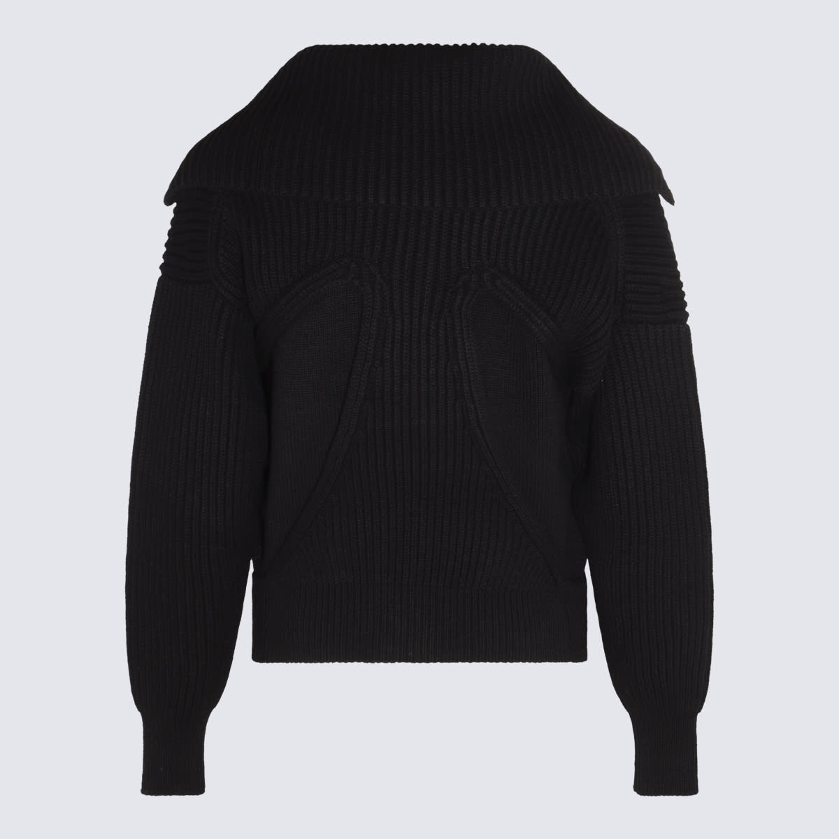 Shop Alexander Mcqueen Black Wool And Cashmere Blend Sweater