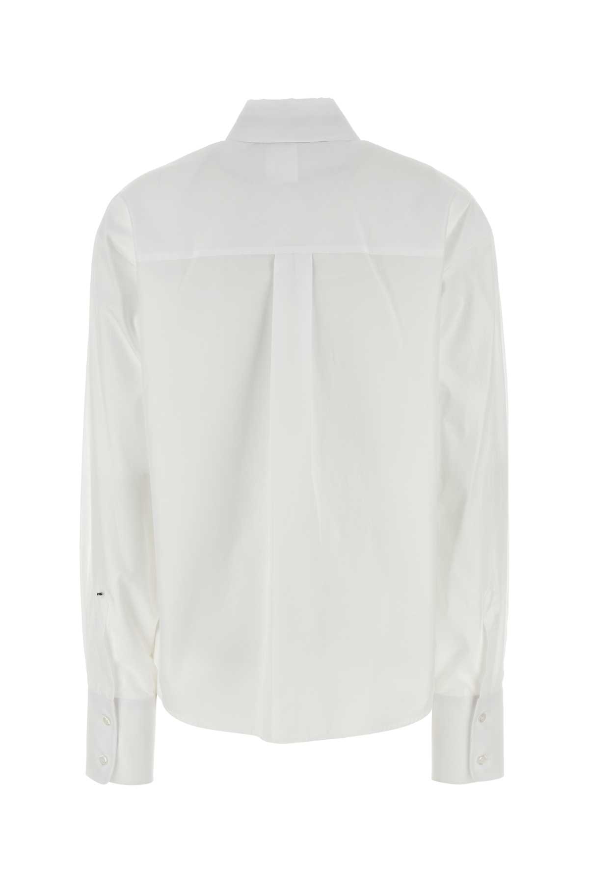 Shop Sportmax White Poplin Gesso Shirt In Bianco Ottico