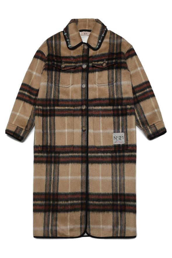N.21 Single-breasted Checked Coat