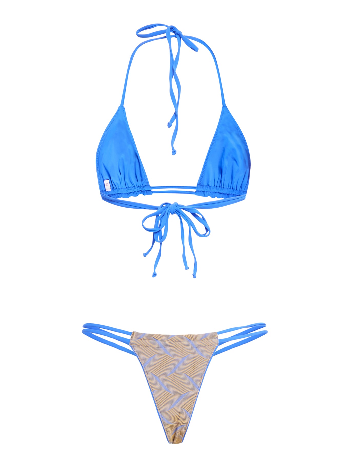 Shop Sucrette Bikini In Onde Bluette