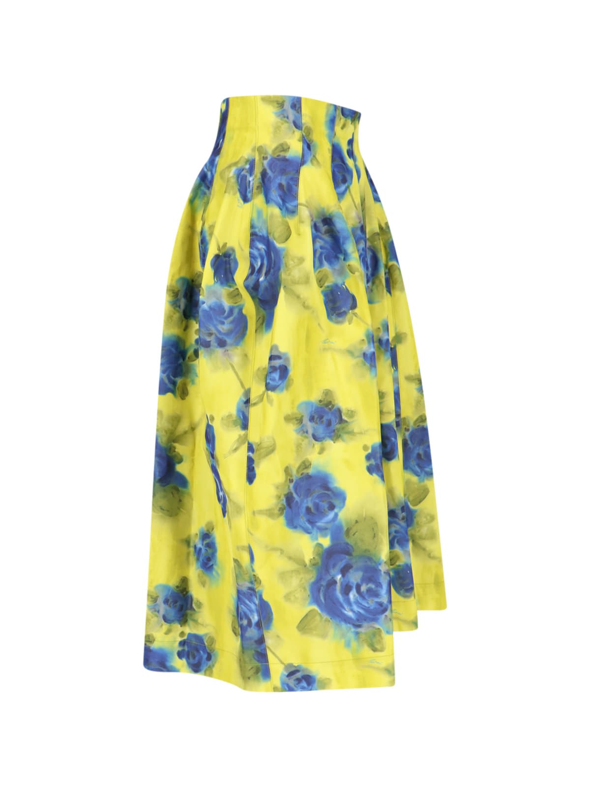 Shop Marni Idyll Print Skirt In Yellow