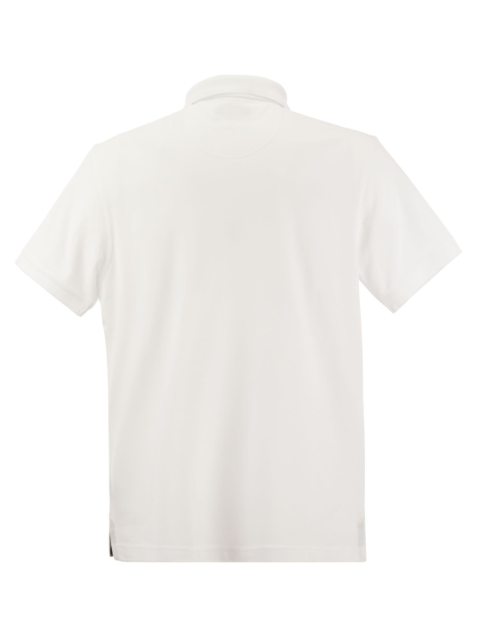 Shop Barbour Tartan Pique Polo Shirt In White