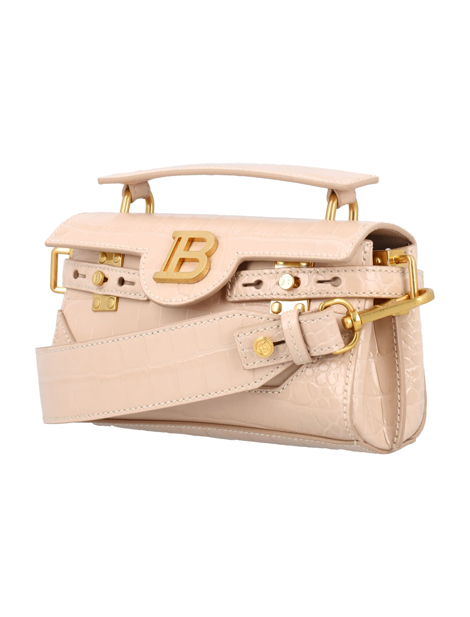 Balmain B-buzz 19 Shoulder Bag In Nude