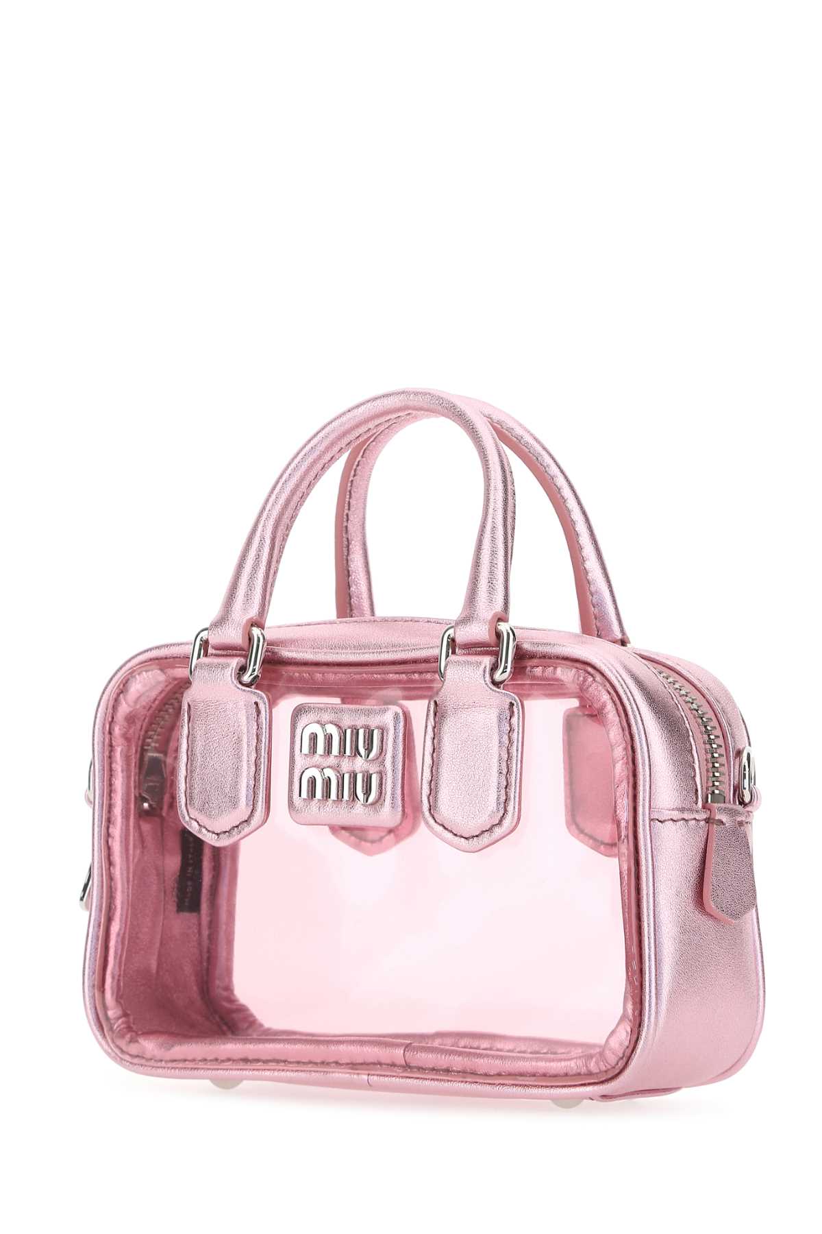 Shop Miu Miu Pink Leather And Pvc Mini Handbag In F0xds