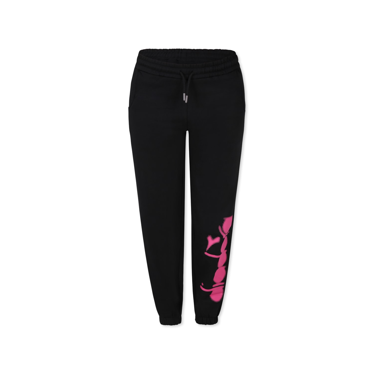 Diadora Black Trousers For Girl With Logo In Black