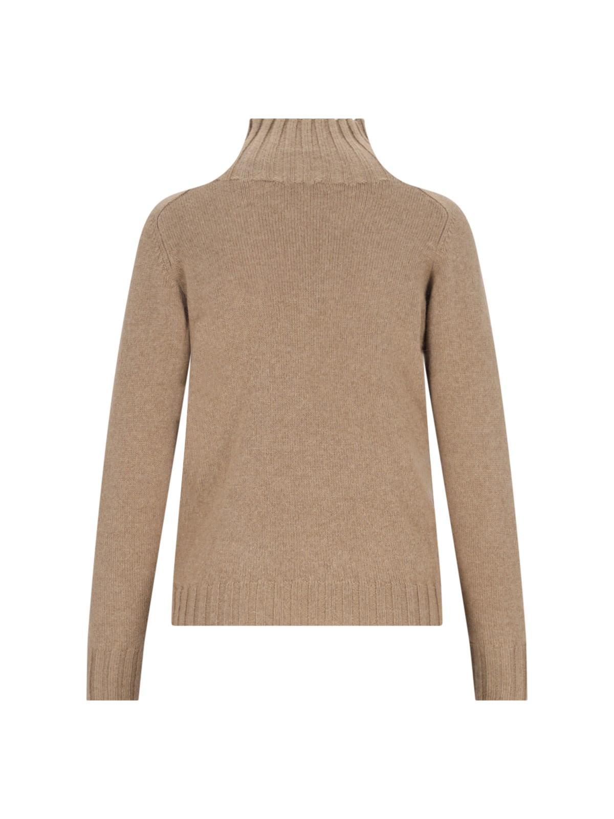 Shop Zanone High Neck Sweater In Nocciola