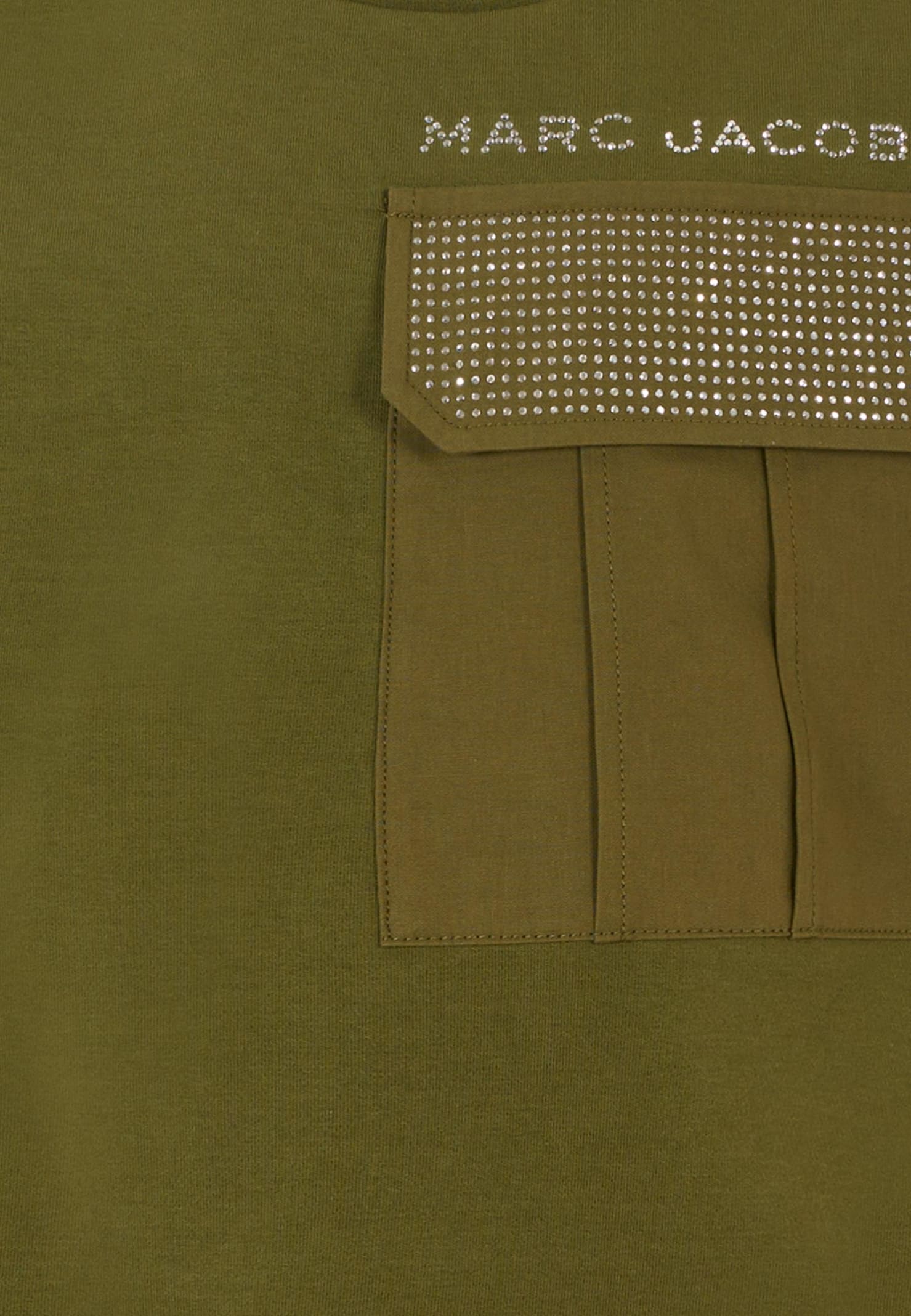 Marc Jacobs Green T-shirt For Girl With Logo In Green