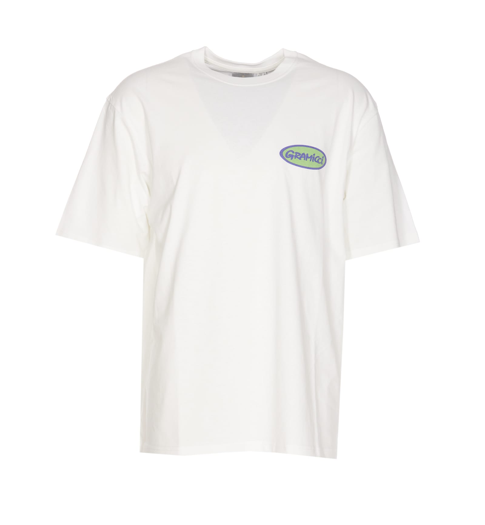 Shop Gramicci Oval Logo T-shirt In White
