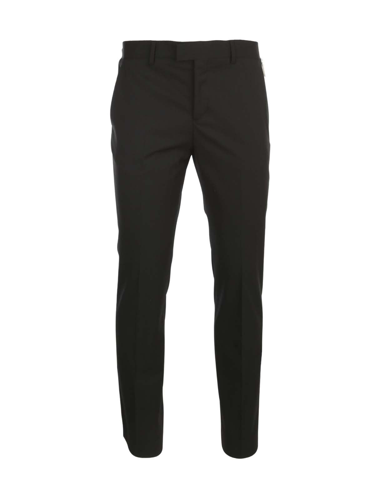 Les Hommes Wool Regular Fit Classic Pants W/zip Details