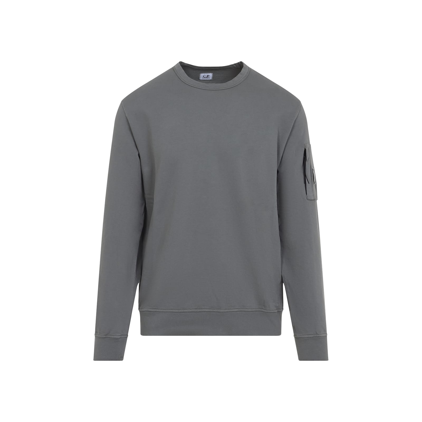 C.p. Company Grey Sweatshirt With Distinctive Arm Pocket In Gray