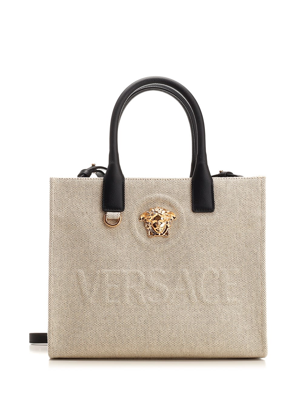 Shop Versace La Medusa Small Bag In Beige