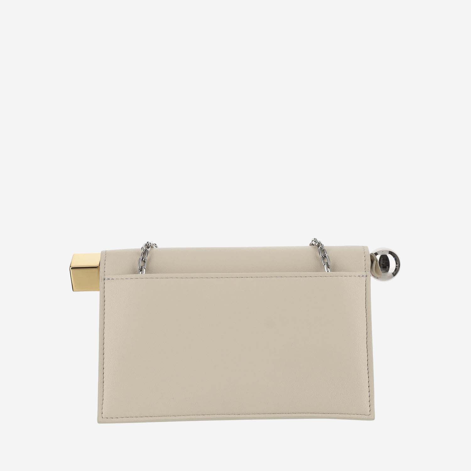 Shop Jacquemus La Petite Pochette Rond Carrè In Cream