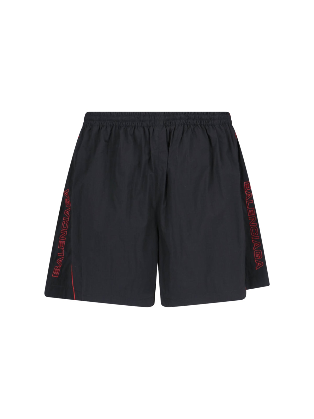 Balenciaga Black Technical Fabric Short With Logo