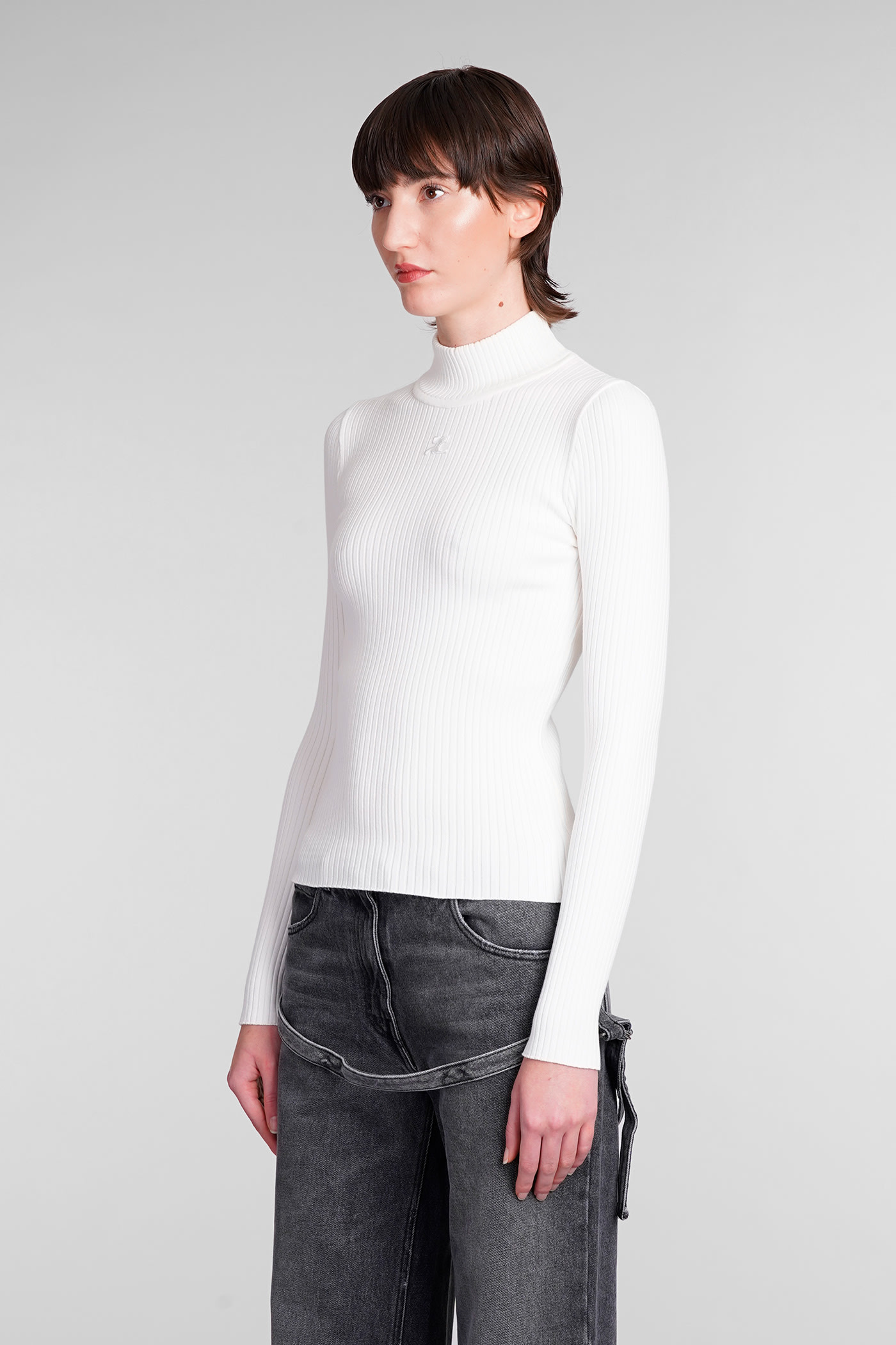 Shop Courrèges Knitwear In White Viscose