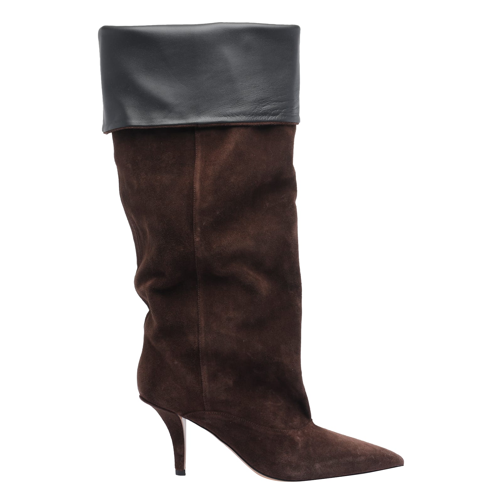Paris Texas Ines Reverse Suede Mid-calf Boots In Brown